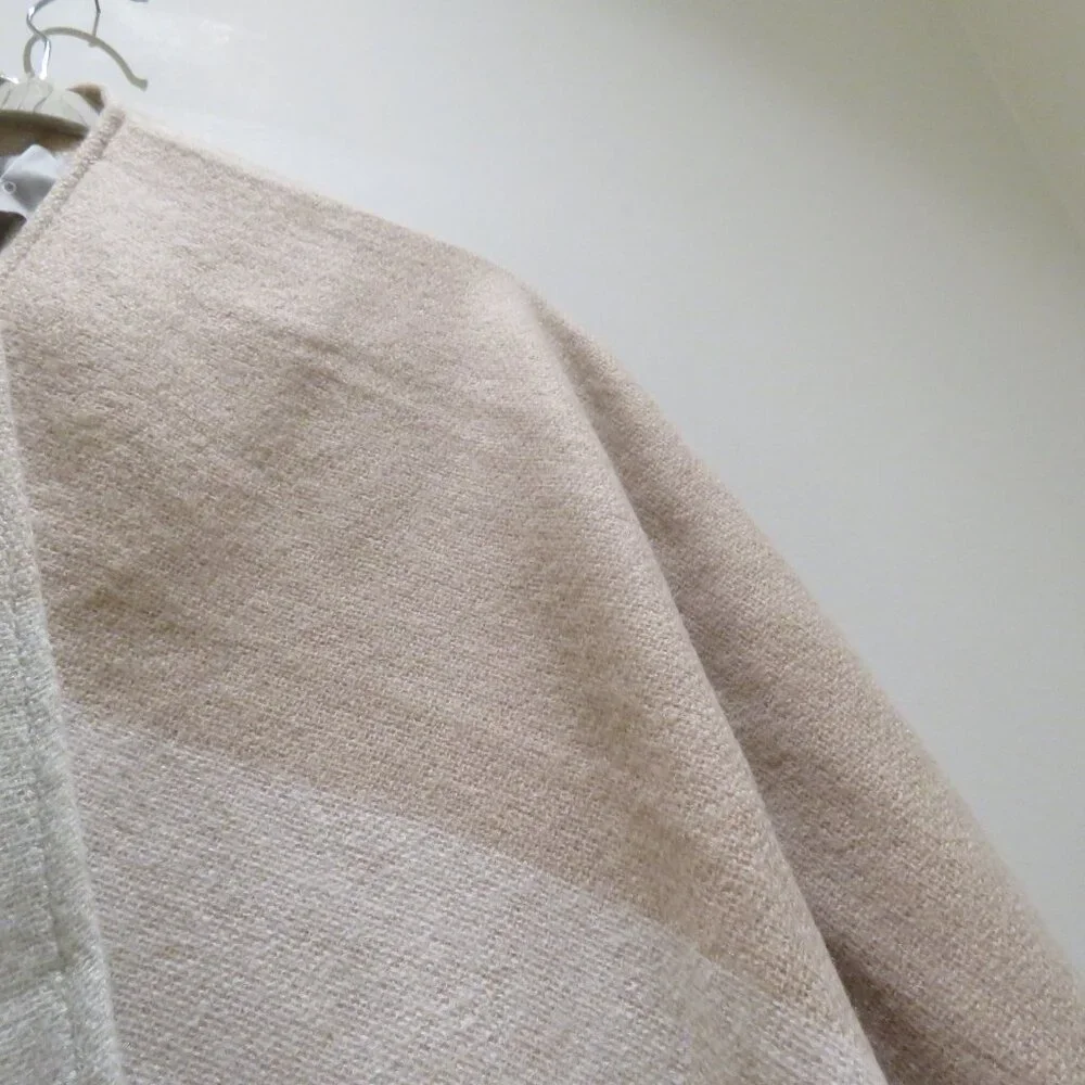 SOIA & KYO Yadira Pink Ivory Colorblock Fringed Wrap Scarf Shawl Neutral NWT